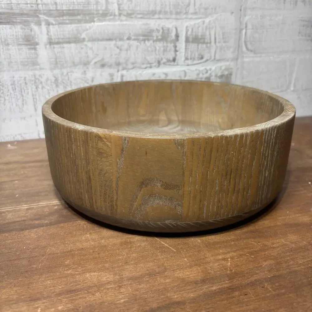 Round Wooden Serving Bowl